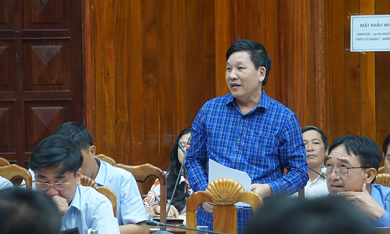 Đại biểu thảo luận tại cuộc họp.