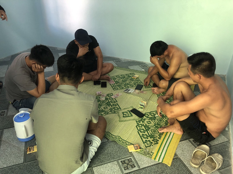 Hiện trường vụ đánh bạc.