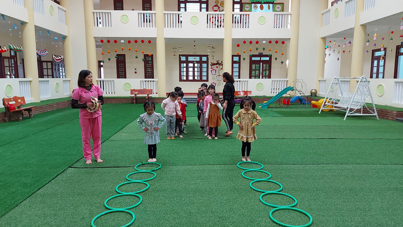 Nhiều trường mầm non đã đổi mới sáng tạo, tổ chức tốt hoạt động vui chơi, trải nghiệm cho trẻ.