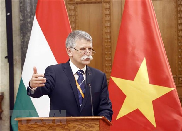 Chủ tịch Quốc hội Hungary László Kövér phát biểu. (Ảnh: Doãn Tấn/TTXVN)