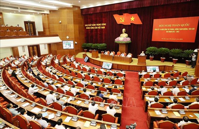Tổng Bí thư Nguyễn Phú Trọng phát biểu kết luận hội nghị. Ảnh: Trí Dũng/TTXVN