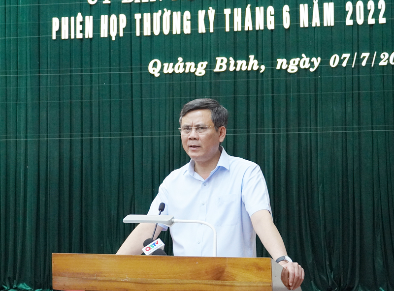 Đồng chí Chủ tịch UBND tỉnh Trần Thắng phát biểu đặt vấn đề tại phiên họp,