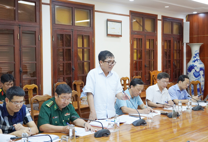 Đồng chí Phó Chủ tịch Thường trực UBND tỉnh Đoàn Ngọc Lâm phát biểu tại cuộc làm việc.