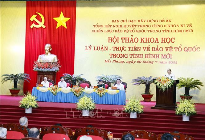 Chủ tịch nước Nguyễn Xuân Phúc phát biểu chỉ đạo. Ảnh: Thống Nhất/TTXVN