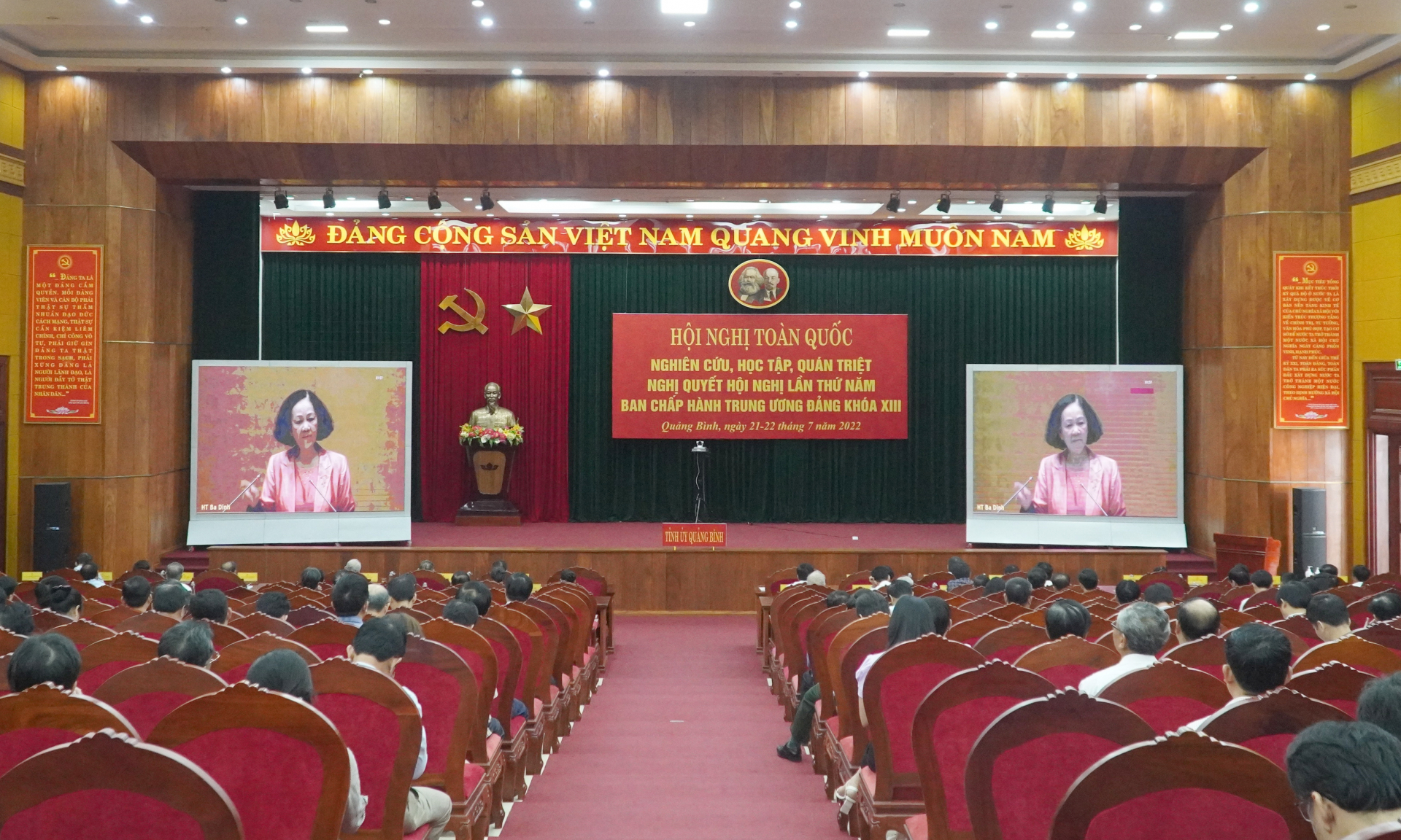 Toàn cảnh hội nghị tại điểm cầu tỉnh Quảng Bình