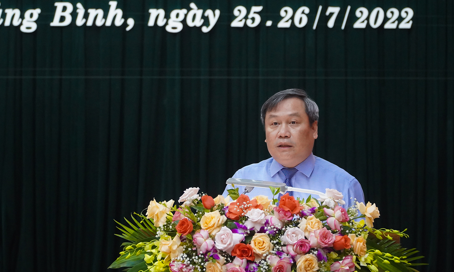 Đồng chí Vũ Đại Thắng, Ủy viên Trung ương Đảng, Bí thư Tỉnh ủy, Trưởng đoàn Đại biểu Quốc hội tỉnh phát biểu chỉ đạo tại kỳ họp