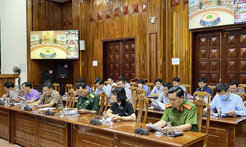 Các đại biểu dự hội nghị tại điểm cầu tỉnh Quảng Bình.
