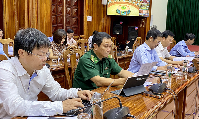 Các đại biểu dự hội nghị tại điểm cầu tỉnh Quảng Bình.