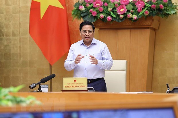 Thủ tướng Phạm Minh Chính kết luận phiên họp. (Ảnh: Dương Giang/TTXVN)