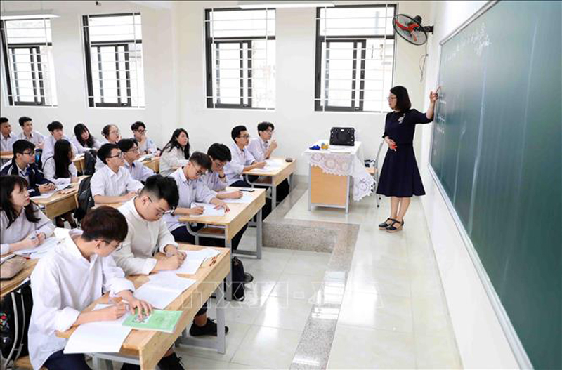 Bộ Giáo dục và Đào tạo vừa ban hành Thông tư điều chỉnh một số nội dung trong Chương trình giáo dục phổ thông 2018. Ảnh tư liệu: Thanh Tùng/TTXVN