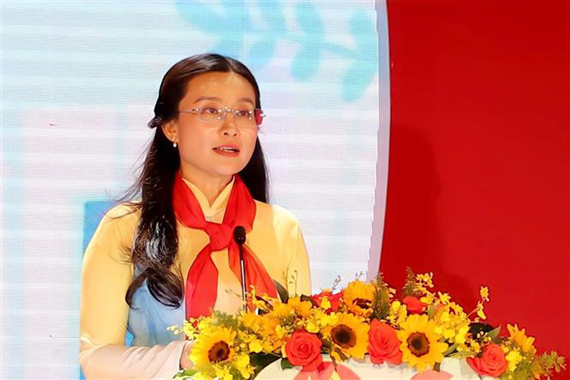 Bí thư Trung ương Đoàn, Chủ tịch Hội đồng Đội Trung ương Nguyễn Phạm Duy Trang phát biểu. Ảnh: Hồng Giang - TTXVN