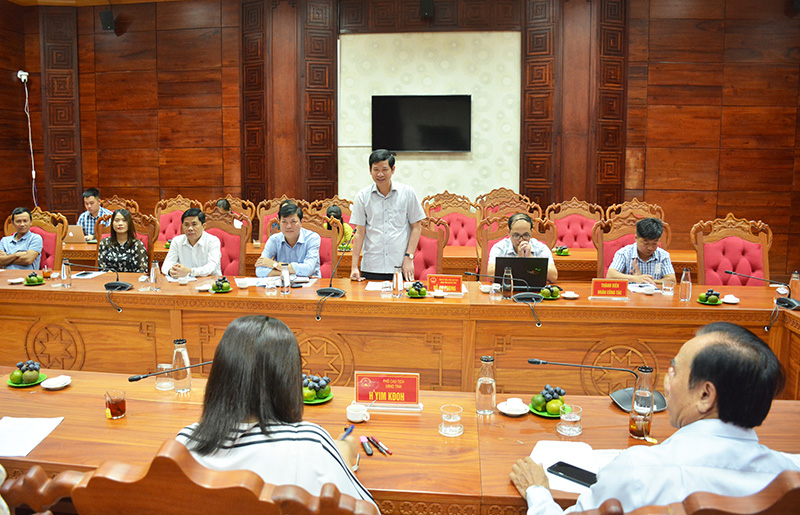 Đồng chí Phó Chủ tịch UBND tỉnh Hồ An Phong phát biểu tại buổi làm việc. 