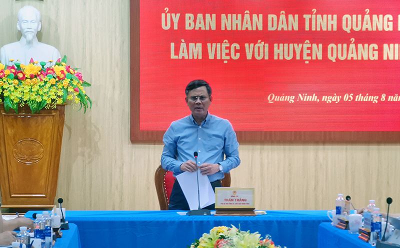 Đồng chí Chủ tịch UBND tỉnh Trần Thắng kết luận tại buổi làm việc.