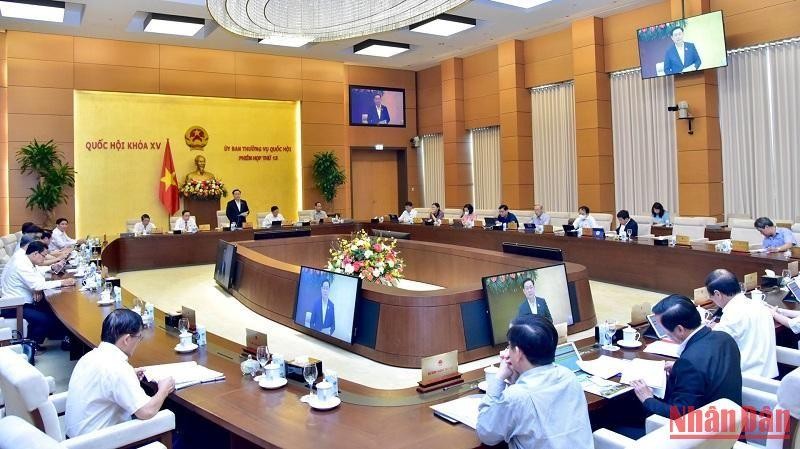 Quang cảnh phiên họp thứ 13 Ủy ban Thường vụ Quốc hội khóa XV. (Ảnh Duy Linh)