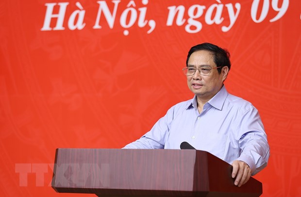 Thủ tướng Phạm Minh Chính phát biểu khai mạc hội nghị. (Ảnh: Dương Giang/TTXVN)