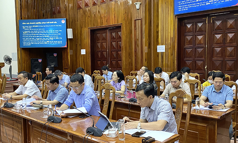 Đại biểu dự hội nghị tại điểm cầu tỉnh Quảng Bình.