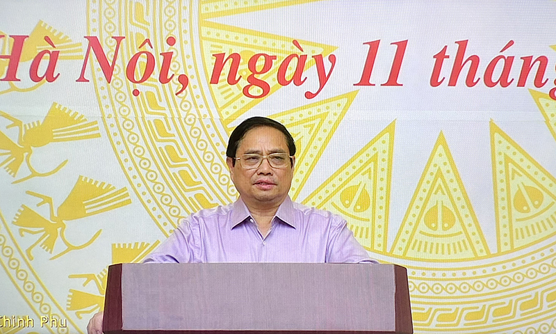 Thủ tướng Chính phủ Phạm Minh Chính phát biểu kết luận hội nghị.