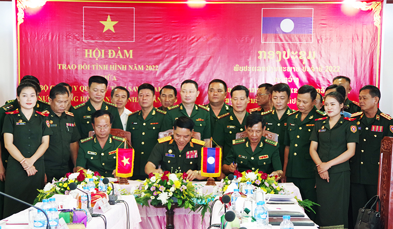 Trưởng đoàn ba đơn vị ký kết biên bản hội đàm năm 2022