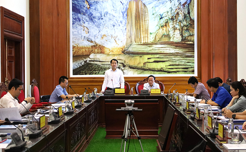  Đồng chí Bí thư Trung ương Đoàn Ngô Văn Cương phát biểu tại buổi làm việc.