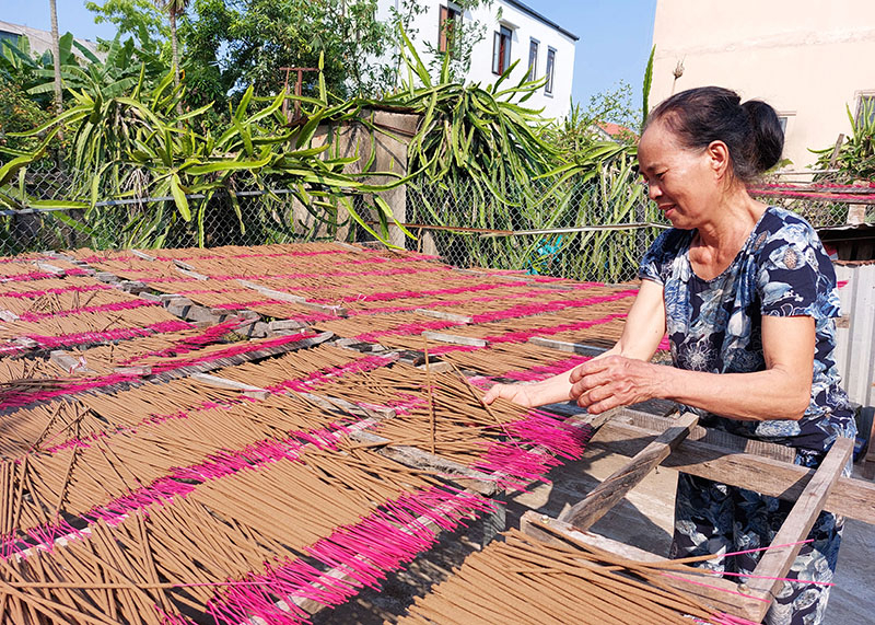 Mặc dù bận rộn với nhiệm vụ Tổ trưởng Tổ TK-VV nhưng chị Trần Thị Bi vẫn mạnh dạn phát triển sản xuất, kinh doanh giỏi.