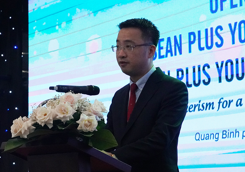 Đồng chí Bí thư Trung ương Đoàn Nguyễn Tường Lâm phát biểu khai mạc.