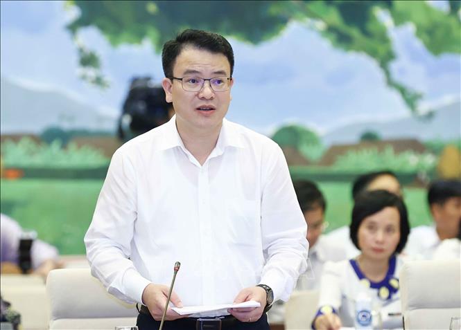 Thứ trưởng Bộ Kế hoạch và Đầu tư Trần Quốc Phương trình bày tờ trình. Ảnh: Doãn Tấn/TTXVN
