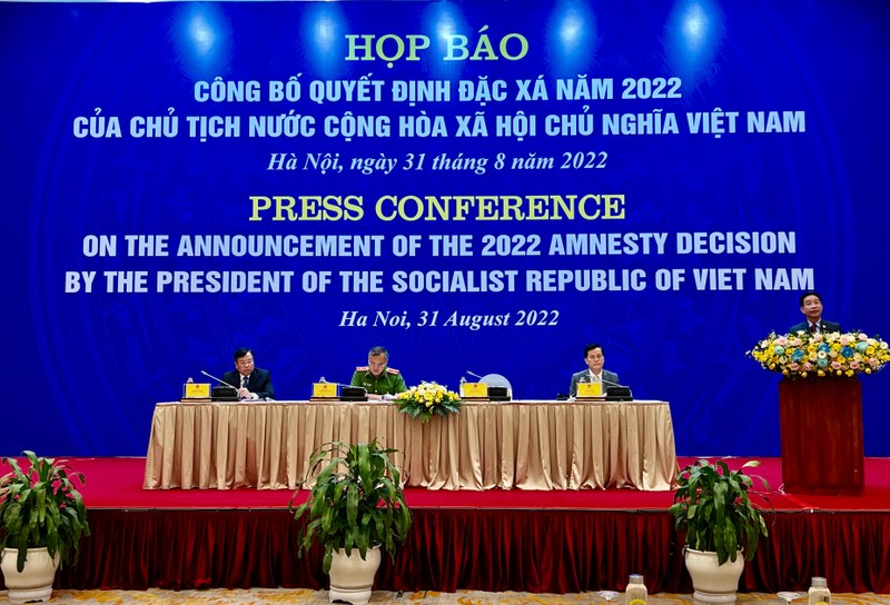Họp báo công bố đặc xá năm 2022.