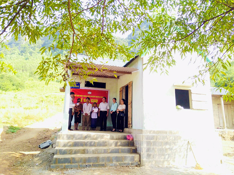 Ngôi nhà mới của bà Hồ Thị Hường có diện tích 60m2. 