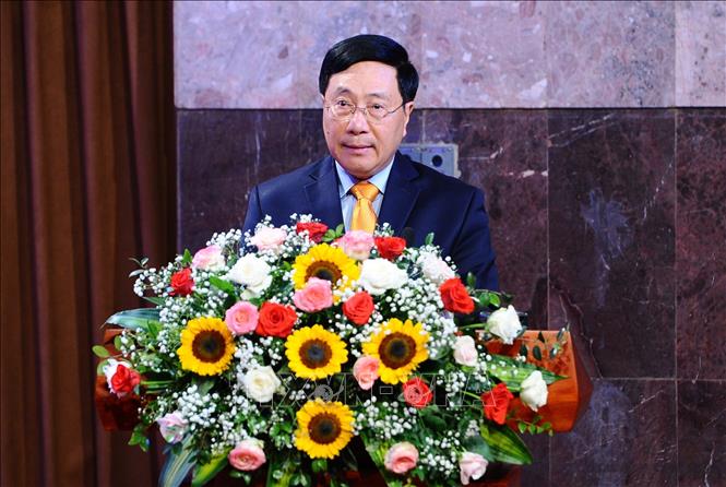 Phó Thủ tướng Thường trực Phạm Bình Minh phát biểu. Ảnh: Minh Đức/TTXVN