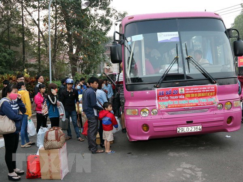 Lao động về quê ăn Tết. (Ảnh minh họa: Quách Lắm/TTXVN)