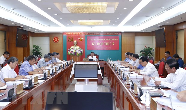 Kỳ họp thứ 19 của Ủy ban Kiểm tra Trung ương. (Ảnh: Phương Hoa/TTXVN)