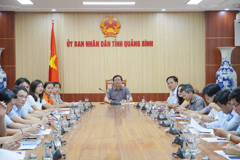 Các đại biểu dự hội nghị tại điểm cầu tỉnh Quảng Bình.