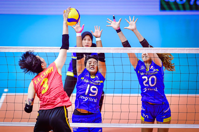 Chủ công Thanh Thúy tỏa sáng trong trận đấu gặp Indonesia. ẢNH: AVC