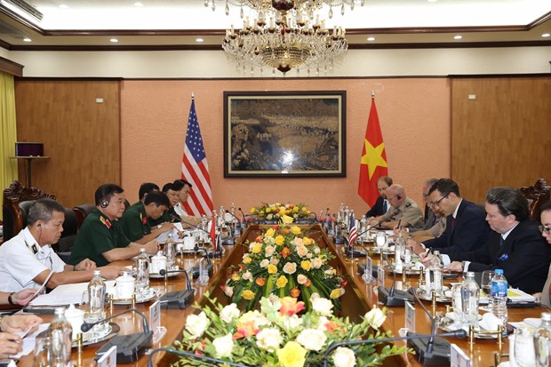Quang cảnh Đối thoại Chính sách quốc phòng Việt Nam-Hoa Kỳ năm 2022. (Ảnh: Đàm Đình Hòa/TTXVN phát)