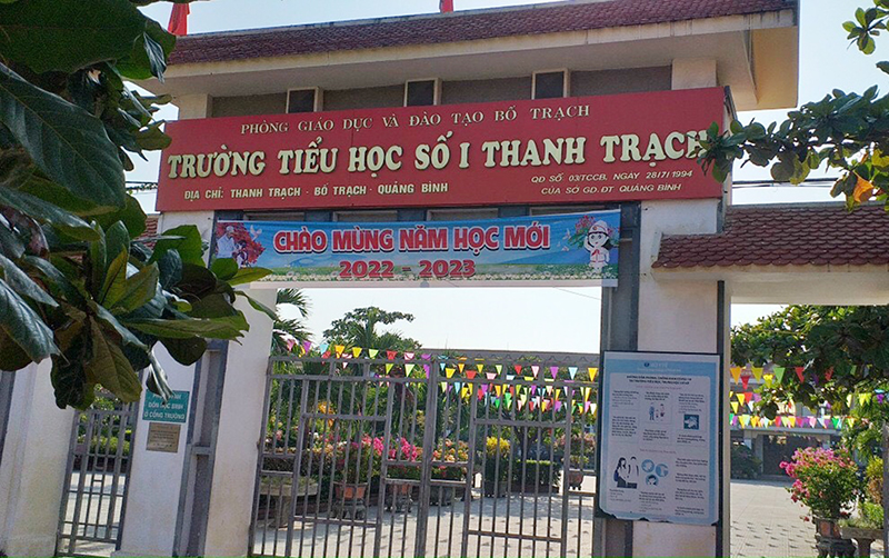 Trường Tiểu học số 1 Thanh Trạch, nơi xảy ra sự việc đáng tiếc của em Võ Tiến Mạnh