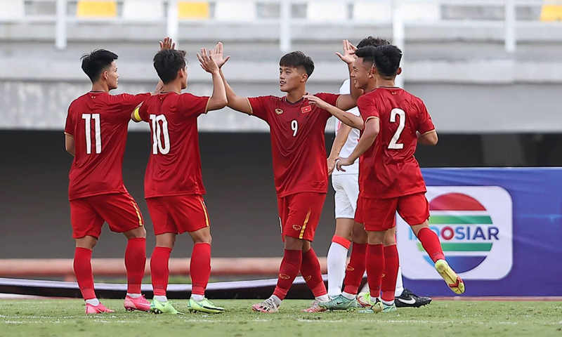 U20 Việt Nam mở màn Vòng loại U20 châu Á 2023 thuận lợi. (Ảnh: AFC)