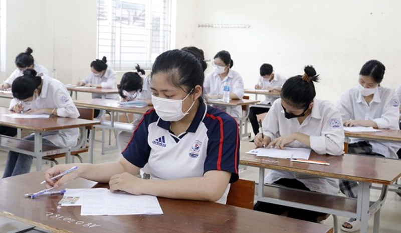 Thí sinh dự thi tốt nghiệp trung học phổ thông năm 2022. (Ảnh: TTXVN)