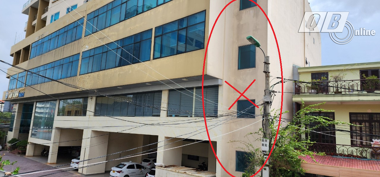 Khu vực tạm đình chỉ là dãy nhà 5 tầng thuộc khách sạn Tân Bình.