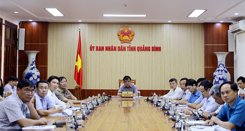 Các đại biểu tham dự hội nghị tại điểm cầu tỉnh Quảng Bình