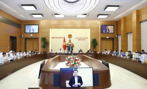 Chủ tịch Quốc hội Vương Đình Huệ phát biểu. (Ảnh: Doãn Tấn/TTXVN)