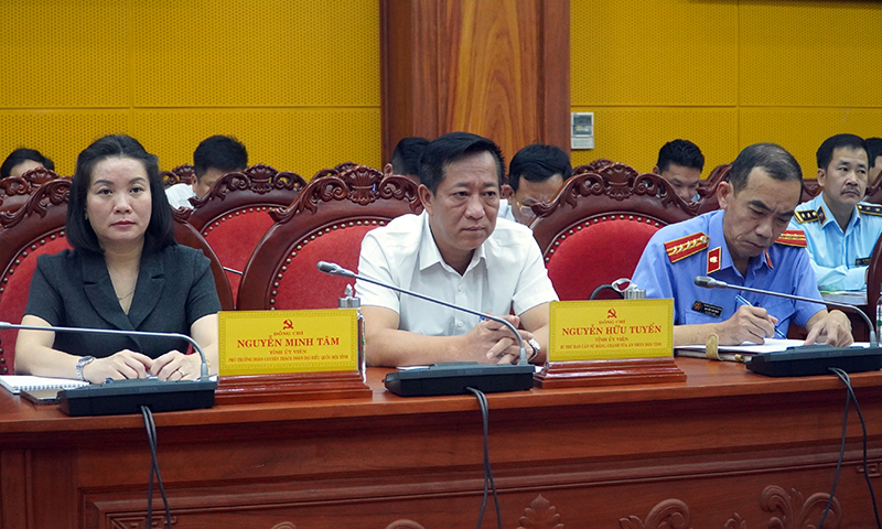 Các đồng chí lãnh đạo tỉnh dự hội nghị