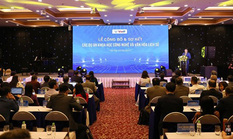 Lễ công bố và sơ kết các dự án Khoa học Công nghệ và Văn hóa - Lịch sử của VINIF. (Ảnh: Vingroup)