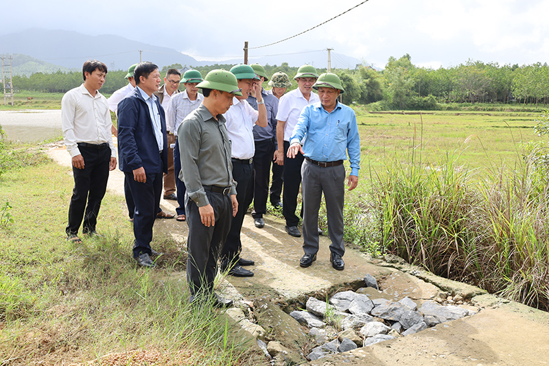 Đoàn công tác kiểm tra tình hình sạt lở tại hồ Bộ Đội.