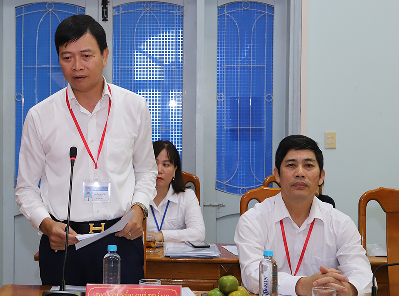 Giám đốc Sở KH-CN Nguyễn Chí Thắng phát biểu tại buổi làm việc.