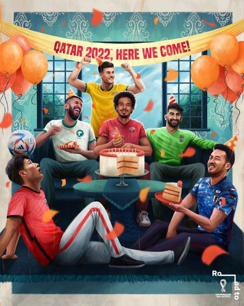 FIFA chào mừng 6 đội bóng châu Á dự World Cup 2022.