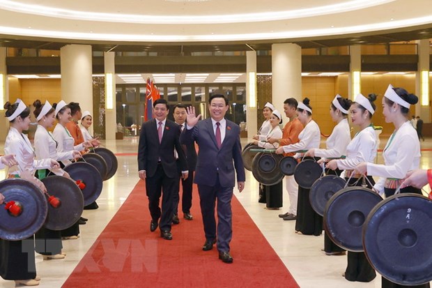 Chủ tịch Quốc hội Vương Đình Huệ tại buổi gặp. (Ảnh: Doãn Tấn/TTXVN)
