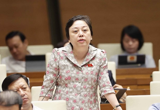 Đại biểu Quốc hội Thành phố Hồ Chí Minh Phạm Khánh Phong Lan phát biểu ý kiến. (Ảnh: Doãn Tấn/TTXVN)