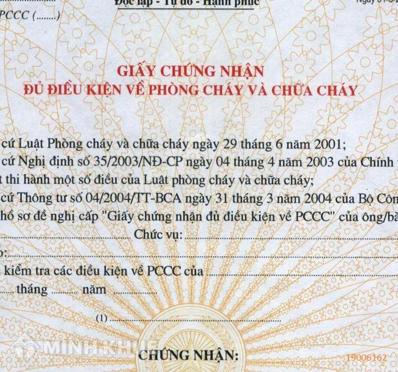 Giấy phép PCCC được cấp sau 7 ngày khi hồ sơ nộp hợp lệ 