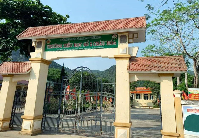 Trường tiểu học số 2 Châu Hóa, nơi ông Mai Thanh Huyền vi phạm và bị kỷ luật.