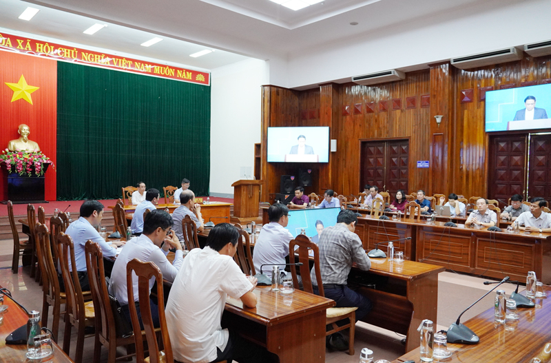 Toàn cảnh hội nghị tại điểm cầu tỉnh Quảng Bình